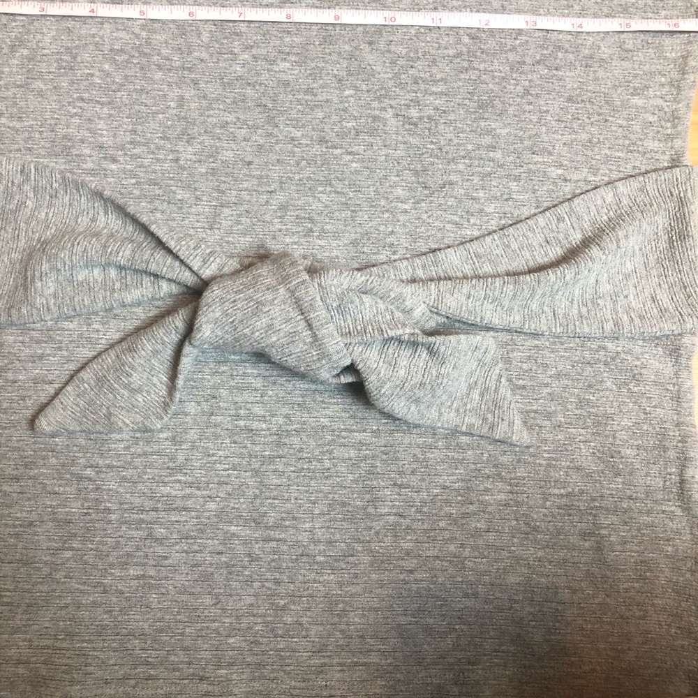TAHARI sweater shirt grey knot tie shirt sleeve XS - Picture 6 of 14